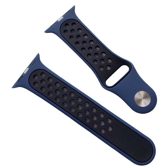 5/$20 NEW Navy Blue Holes Silicone Sport Band Apple Watch 38/40/41mm S/M - Picture 7 of 8